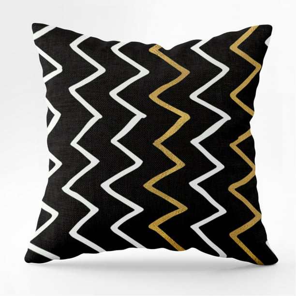 New 18" 20" Black Geometry Pillow Case Sofa Throw Waist Cushion Cover Home Decor